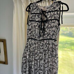 Rebecca Minkoff White & Black Midi Thea Dress